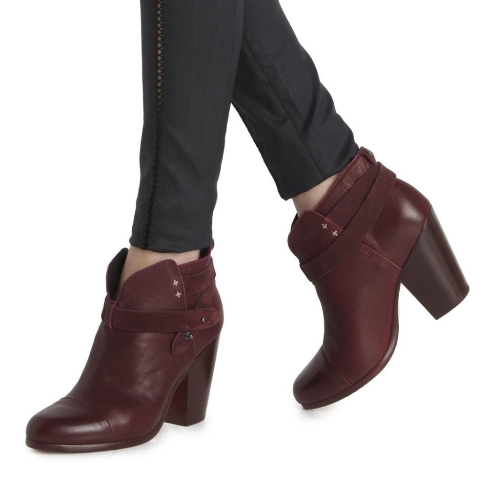 Rag and Bone women 38.5/8.5 Oxblood burgundy Harrow leather booties‎ western